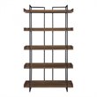 Scranton & Co 5 Level Acacia Bookshelf with Iron Frame in Brown