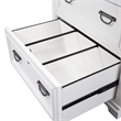 Scranton & Co Lateral File Cabinet in White with Charcoal Pine Top