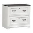 Scranton & Co Lateral File Cabinet in White with Charcoal Pine Top
