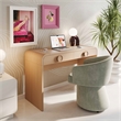 Scranton & Co 2-Drawer Ash Veneer Vanity Desk with Mirror Natural Finish