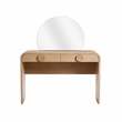 Scranton & Co 2-Drawer Ash Veneer Vanity Desk with Mirror Natural Finish