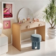 Scranton & Co 2-Drawer Ash Veneer Vanity Desk with Mirror Natural Finish