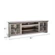 Scranton & Co Mahogany TV Console with Glass Cabinets in Gray Finish