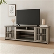Scranton & Co Mahogany TV Console with Glass Cabinets in Gray Finish