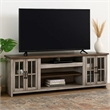 Scranton & Co Mahogany TV Console with Glass Cabinets in Gray Finish