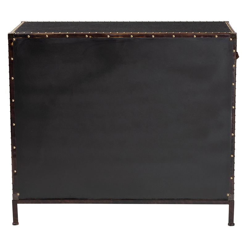 Scranton & Co Vintage Black Canvas Storage Cabinet with 4 Drawers