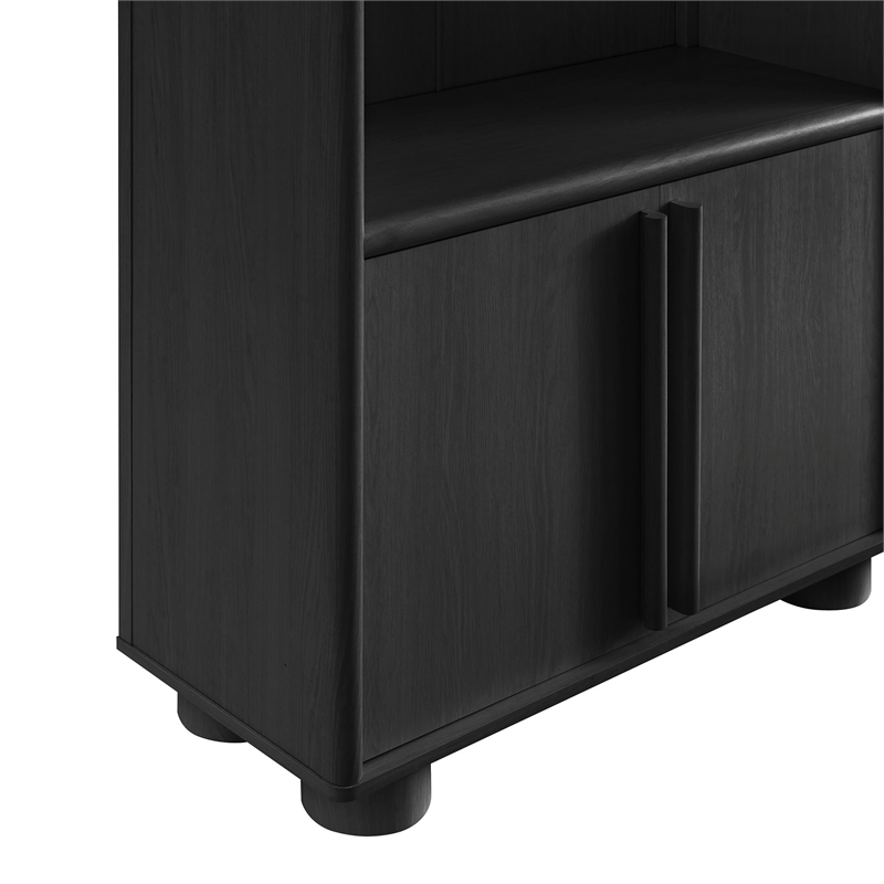 Scranton & Co Tall Arched Display Cabinet Bookcase in Black Oak