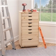 Scranton & Co 8-Drawer Rolling Storage Cart in Unfinished Pine Wood