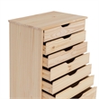 Scranton & Co 8-Drawer Rolling Storage Cart in Unfinished Pine Wood