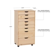 Scranton & Co 8-Drawer Rolling Storage Cart in Unfinished Pine Wood