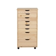 Scranton & Co 8-Drawer Rolling Storage Cart in Unfinished Pine Wood