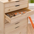 Scranton & Co 8-Drawer Rolling Storage Cart in Unfinished Pine Wood