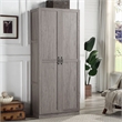 Scranton & Co Gray 7-Cubby Storage Cabinet with Soft Close Hinge Design