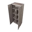 Scranton & Co Gray 7-Cubby Storage Cabinet with Soft Close Hinge Design
