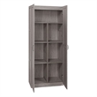 Scranton & Co Gray 7-Cubby Storage Cabinet with Soft Close Hinge Design