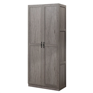 Scranton & Co Gray 7-Cubby Storage Cabinet with Soft Close Hinge Design