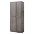 Scranton & Co Gray 7-Cubby Storage Cabinet with Soft Close Hinge Design