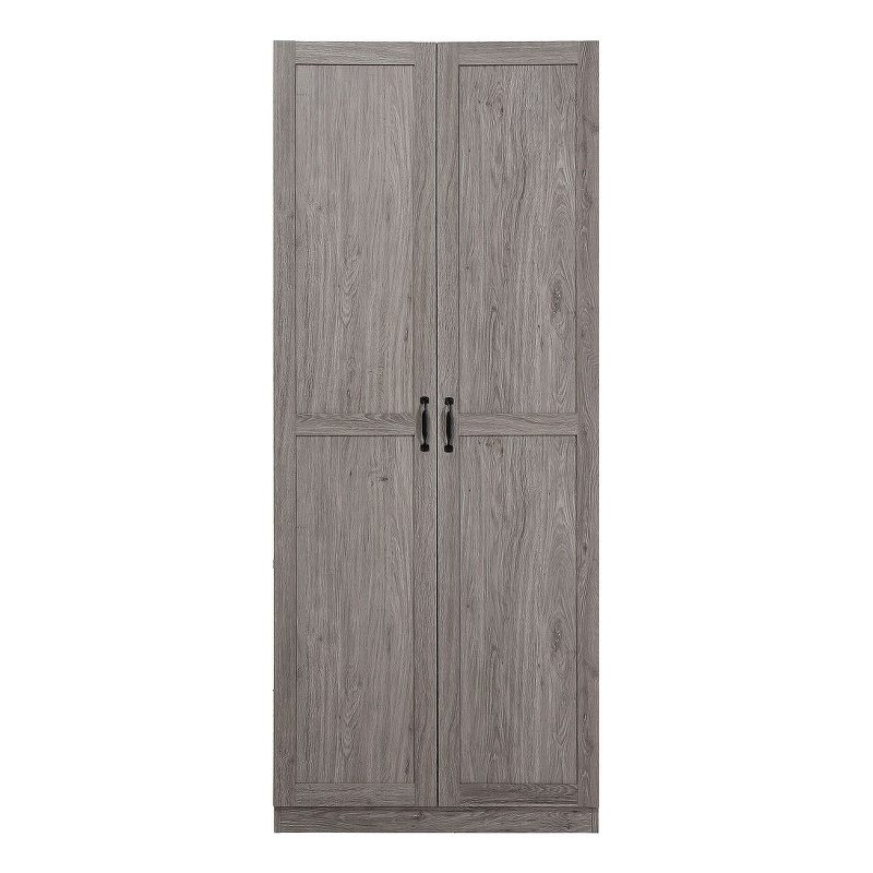 Scranton & Co Gray 7-Cubby Storage Cabinet with Soft Close Hinge Design