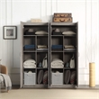 Scranton & Co 2-Piece Gray Storage Cabinet Set with 14 Cubby Compartments