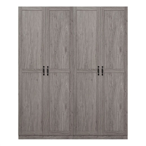 Scranton & Co 2-Piece Gray Storage Cabinet Set with 14 Cubby Compartments