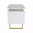 Scranton & Co White/Gold Floating-Top Desk with Drawers and Cabinet
