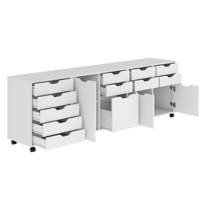 Scranton & Co Halifax White 3-Piece Cabinet Set with Filing Drawer