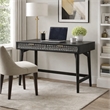 Scranton & Co Black Pearl Large Wood Desk with Gold Hardware
