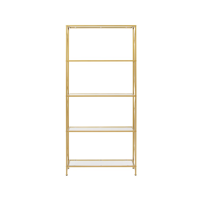 Scranton & Co 5-Shelf Alloy Steel Etagere Bookcase in Gold