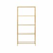 Scranton & Co 5-Shelf Alloy Steel Etagere Bookcase in Gold