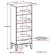 Scranton & Co Mid-Century Walnut Brown Bookcase with Storage and Shelves