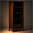 Scranton & Co Mid-Century Walnut Brown Bookcase with Storage and Shelves