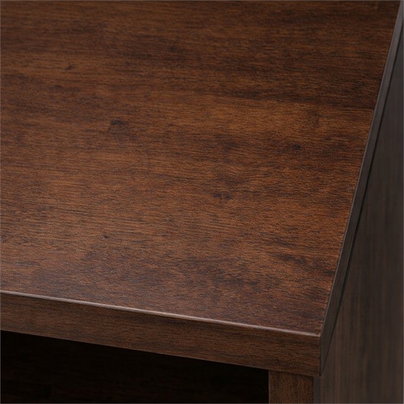 Scranton & Co Mid-Century Walnut Brown Bookcase with Storage and Shelves