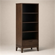 Scranton & Co Mid-Century Walnut Brown Bookcase with Storage and Shelves