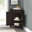 Scranton & Co Espresso Corner Storage Cabinet with 2 Adjustable Shelves