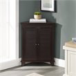 Scranton & Co Espresso Corner Storage Cabinet with 2 Adjustable Shelves
