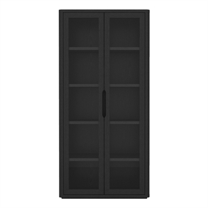 Scranton & Co Modern 5-Shelf Bookcase Cabinet in Black 38&quotW x 79&quotH