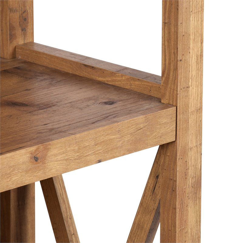 Scranton & Co 5-Shelf Wood Bookcase in Rustic Brown