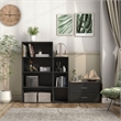 Scranton & Co Stackable Wood 4-Shelf Bookcase in Black