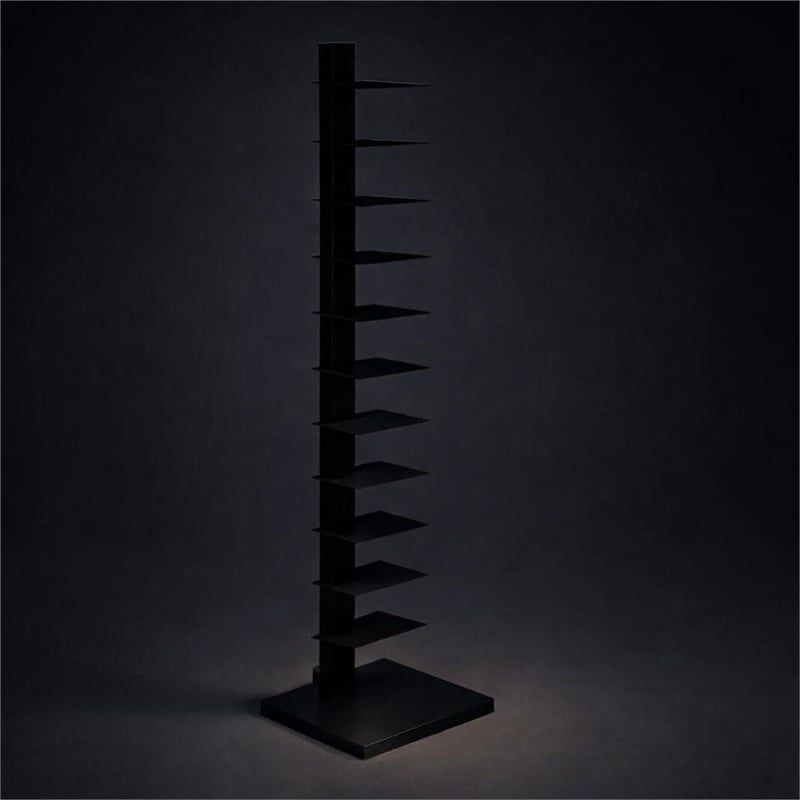 Scranton & Co 12-Shelf Metal Tower Shelf in Black Finish