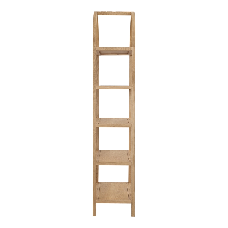 Scranton & Co 5-Shelf Wooden Bookcase with Arched Design in Natural