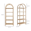 Scranton & Co 5-Shelf Wooden Bookcase with Arched Design in Natural