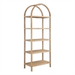 Scranton & Co 5-Shelf Wooden Bookcase with Arched Design in Natural