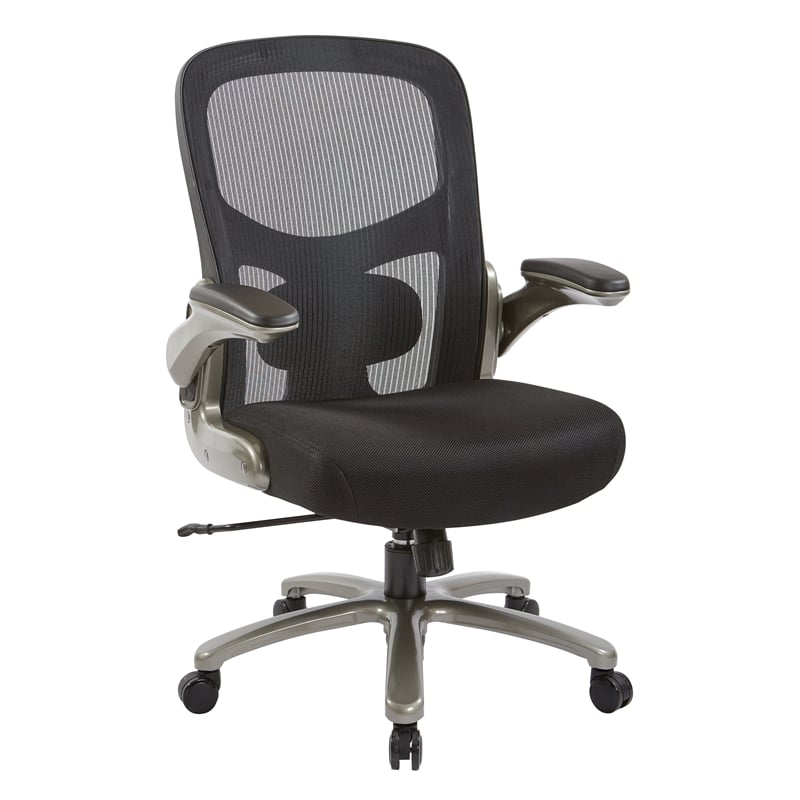 Scranton & Co Black Mesh Executive Chair with Lumbar Support