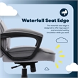 Scranton & Co Velvet Executive Office Chair in Grey with Adjustable Arms