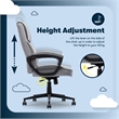 Scranton & Co Velvet Executive Office Chair in Grey with Adjustable Arms