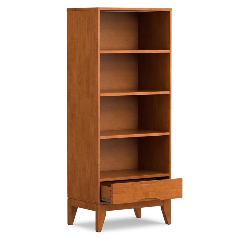 Scranton & Co Wood Bookcase with Drawer Storage in Teak Brown 60