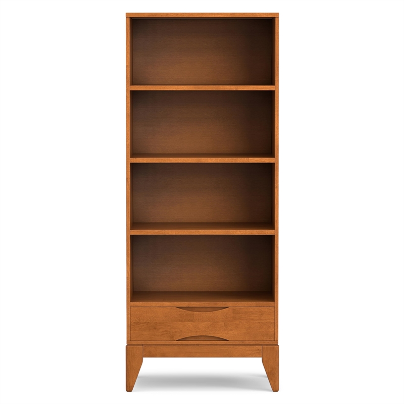 Scranton & Co Wood Bookcase with Drawer Storage in Teak Brown 60