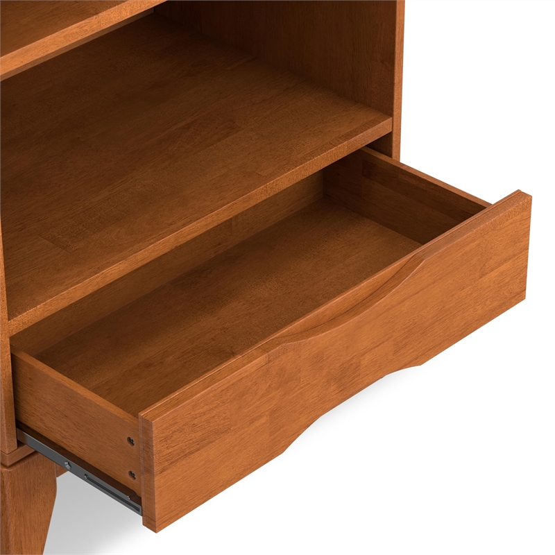 Scranton & Co Wood Bookcase with Drawer Storage in Teak Brown 60