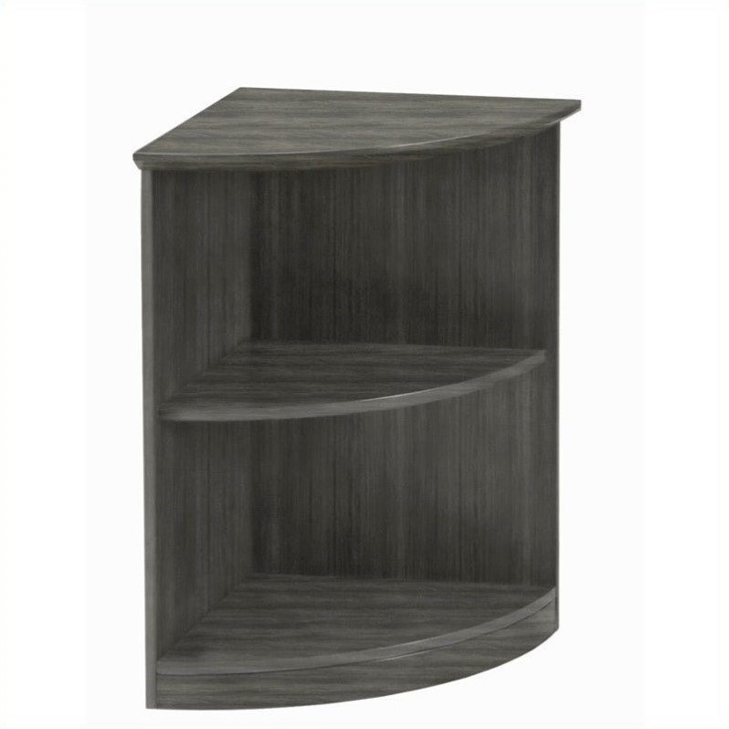 Scranton & Co 2-Shelf Adjustable Wood Bookcase in Gray Steel Finish