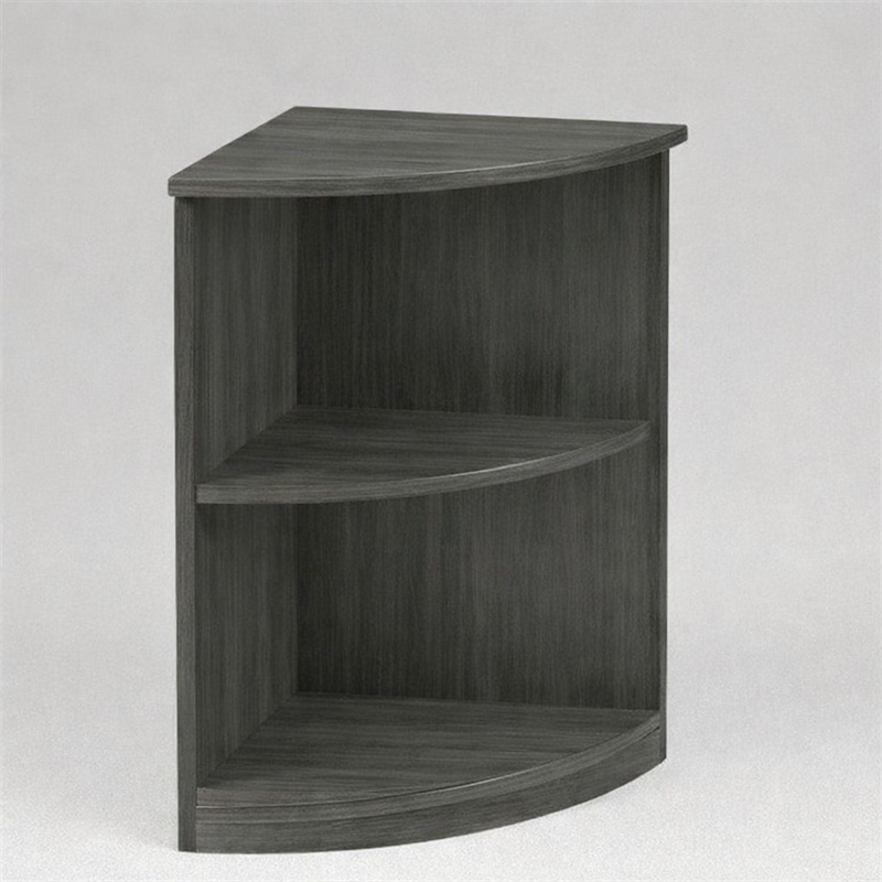 Scranton & Co 2-Shelf Adjustable Wood Bookcase in Gray Steel Finish